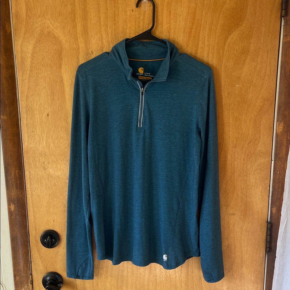 Carhartt Force Women’s Blue Long Sleeve Quarter-Zip Shirt